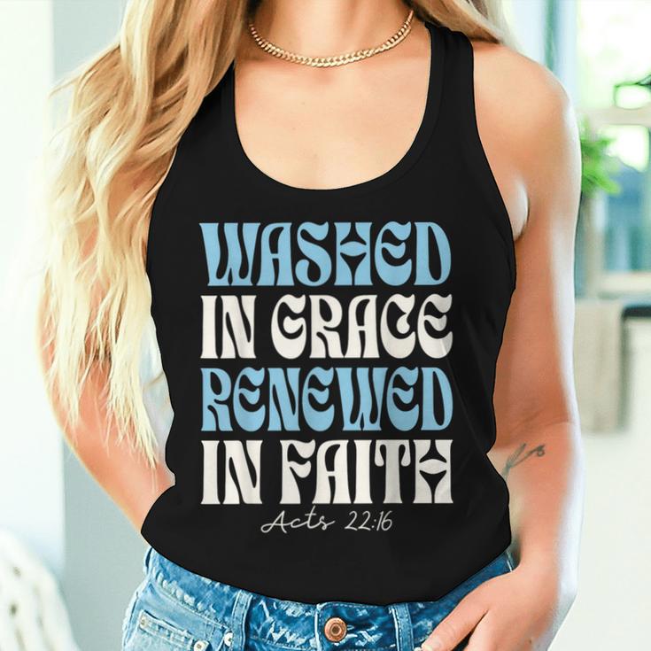 Baptism Christian Baptized Washed In Grace Acts 22 Women Tank Top Gifts for Her Baptism Christian Baptized Washed In Grace Acts 22 Women Tank Top Gifts for Her