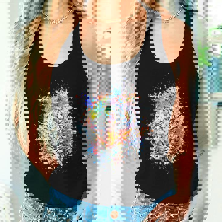 Beelegant 加熱虎 水彩画 面白い虎 レディースタンクトップ 彼女への贈り物