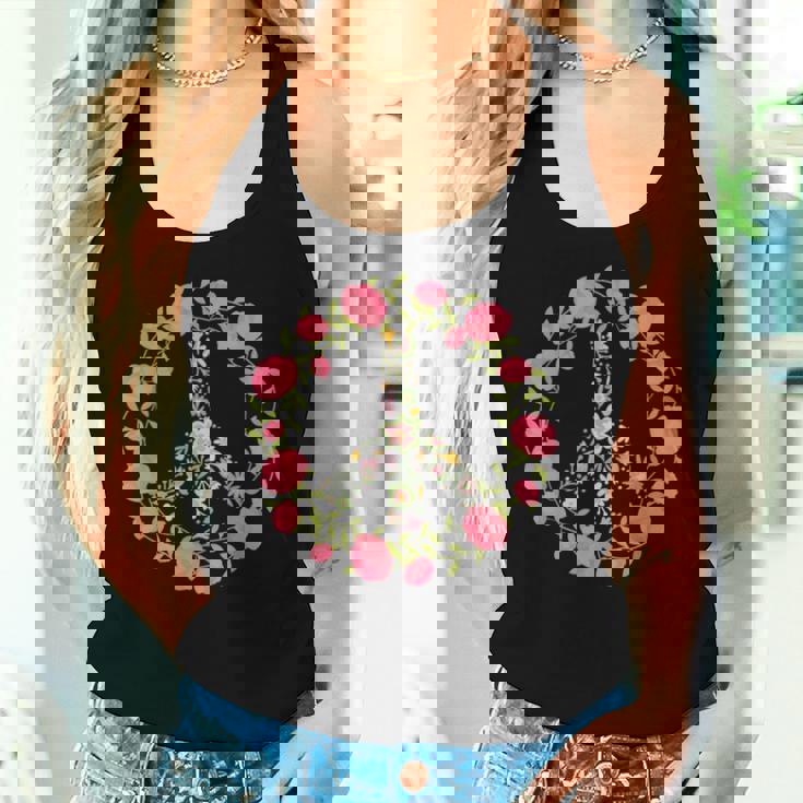 Flower Power Peace Love 60年代 70年代 ヒッピーコスチューム レディースタンクトップ 彼女への贈り物