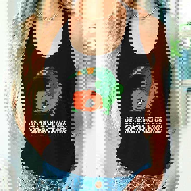 Just A Girl Who Loves Caiman Lizards ファニーカイマントカゲ レディースタンクトップ 彼女への贈り物