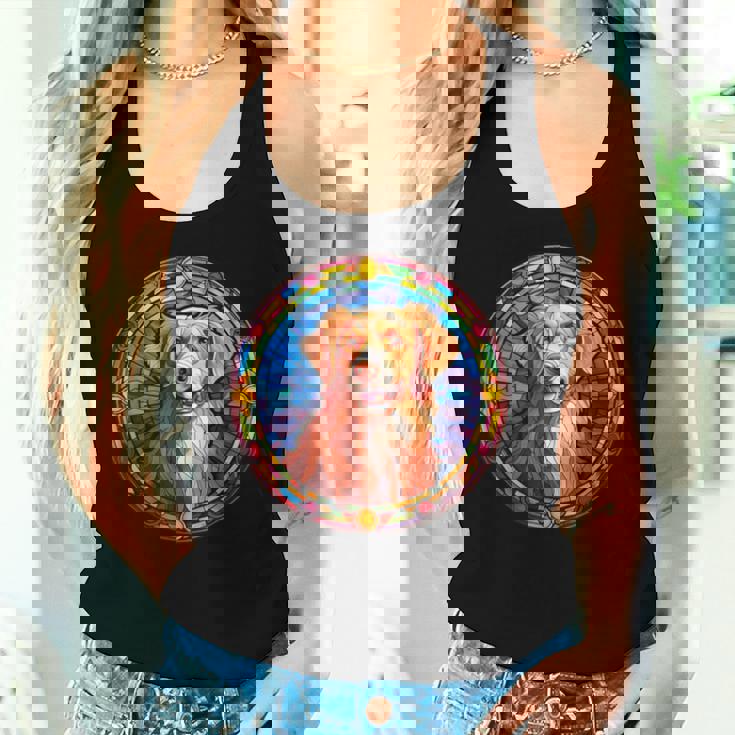 Novacotia Duck Tolling Retriever Toller Dog ステンドグラス レディースタンクトップ 彼女への贈り物