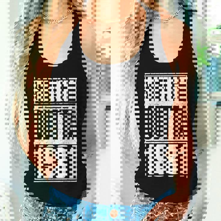 Straight Outta 1981 Womenintage 1981 Birth Of Birthday レディースタンクトップ 彼女への贈り物