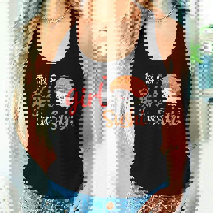 This Girl Lovesushi かわいい フェミニン 食べ物 引用アート レディースタンクトップ 彼女への贈り物