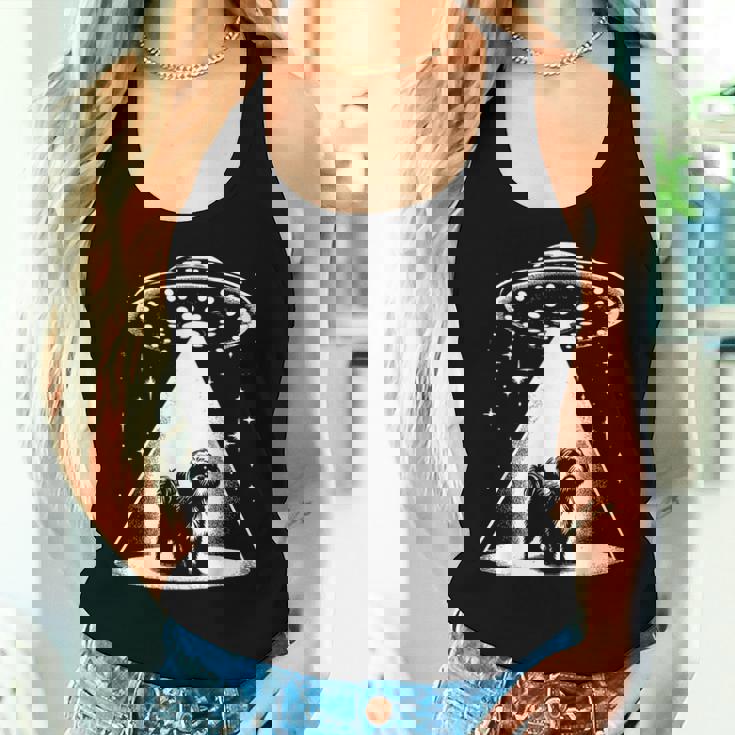 シーズー Mom Dad Dog Alien Ufo レディースタンクトップ 彼女への贈り物