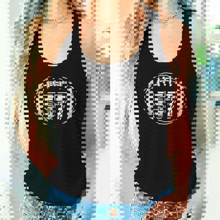 フットボール選手 57 Football Mom Dad ジャージ 57 代表チーム。 レディースタンクトップ 彼女への贈り物