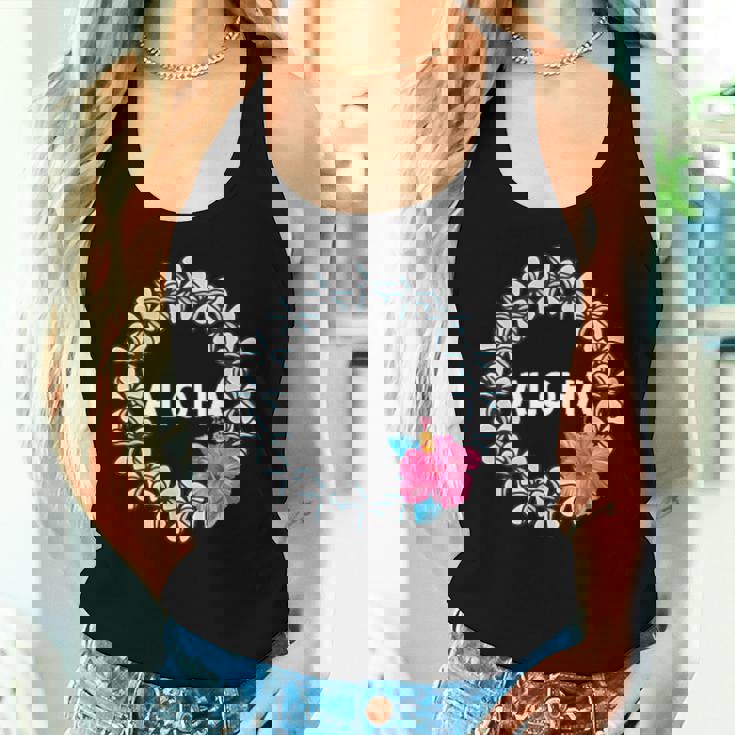 フラダンス フラ レッスン用 アロハ トロピカル ハワイ ハイビスカス かわいい 花 ハワイアン 人気 黒 南国 レディースタンクトップ 彼女への贈り物