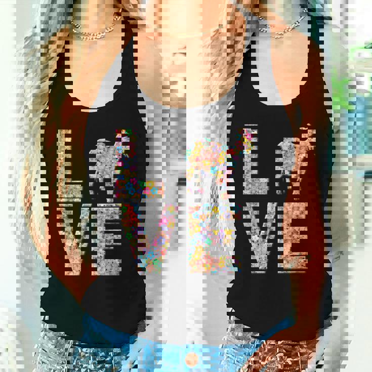 ヤギの動物愛の花 レディースタンクトップ 彼女への贈り物