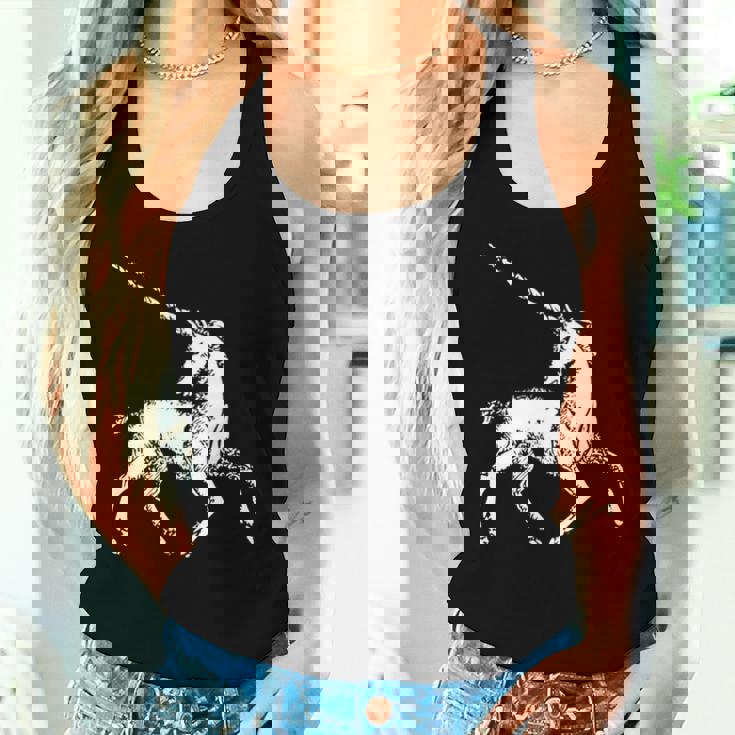 ユニコーン 神話上の生き物 おとぎ話 ファンタジー ヴィンテージ 古い Unicorn Fairy Tale Horse 長袖tシャツ レディースタンクトップ 彼女への贈り物