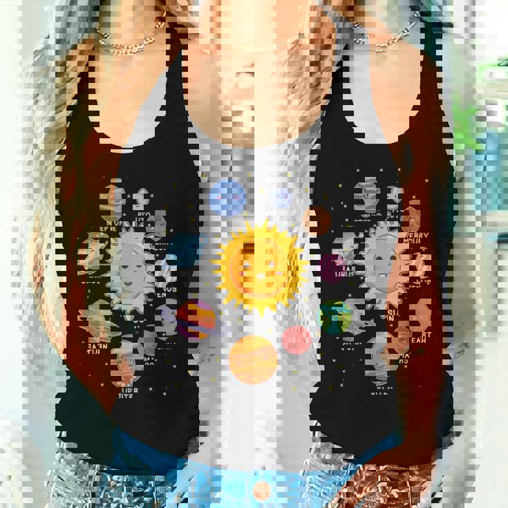 太陽系 惑星 宇宙 惑星 男の子 女の子 幼児 レディースタンクトップ 彼女への贈り物