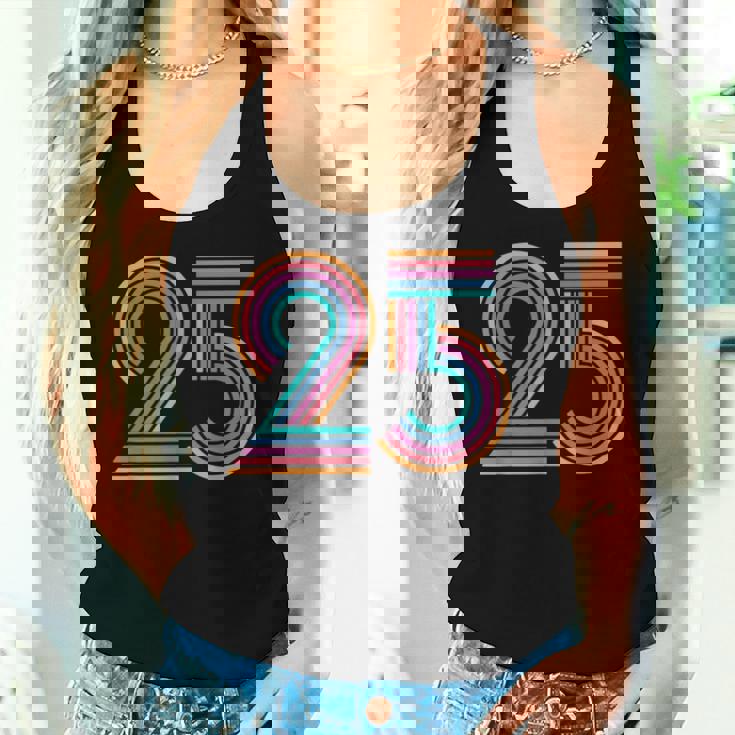 数字 25 25周年 男性 女性 25歳の誕生日 レディースタンクトップ 彼女への贈り物