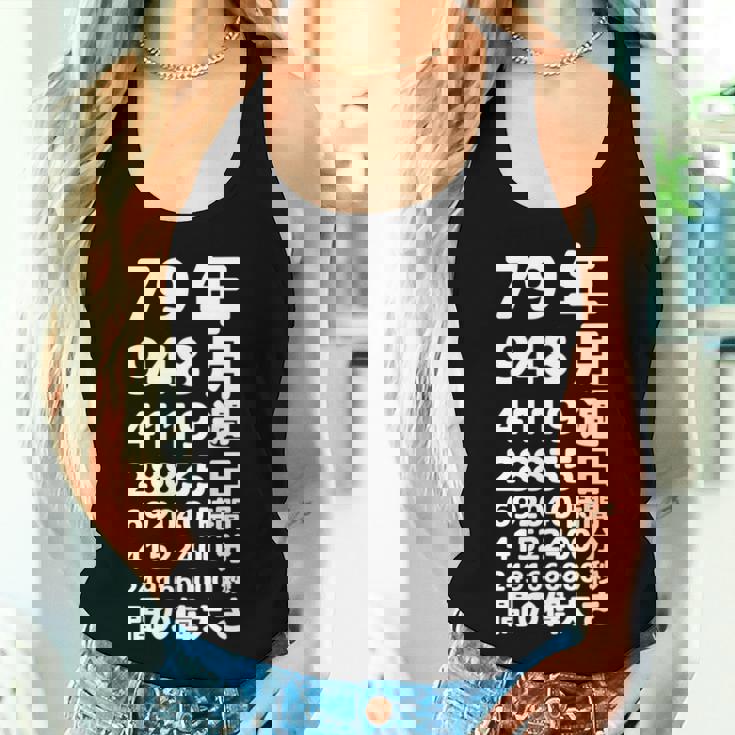 面白い79歳の誕生日の古いメーター 面白い79歳のギフト 女性 男性 面白い電卓 79歳の誕生日のギフト 長袖tシャツ レディースタンクトップ 彼女への贈り物