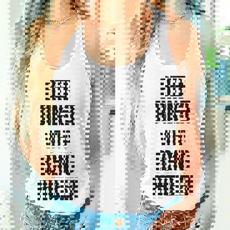 Beer Drinker With A Boxing Problem おもしろワークアウトボクサー 長袖tシャツ レディースタンクトップ 彼女への贈り物