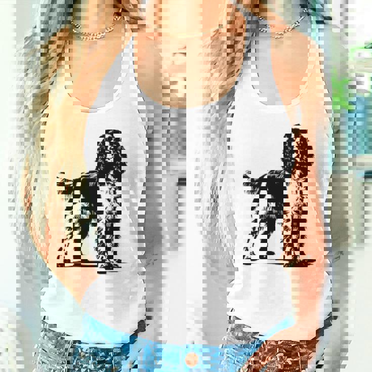 Dog Dad Mom Lover -Pringerpaniel Monocromatico Canotta da donna Regalos para ella