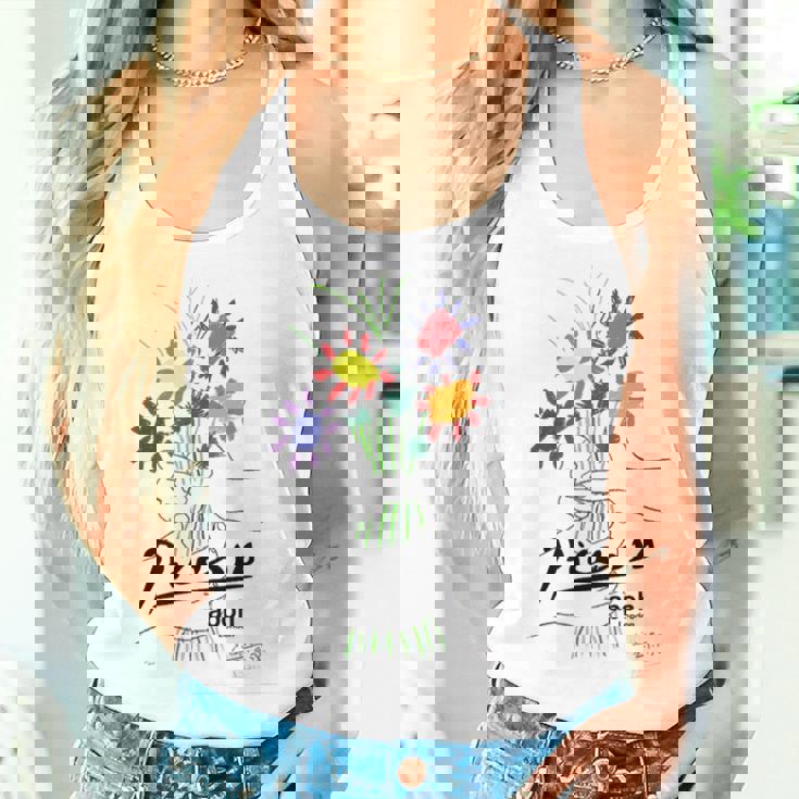 パブロ・ピカソ 平和の花 作品 描画 Papl2192 レディースタンクトップ 彼女への贈り物
