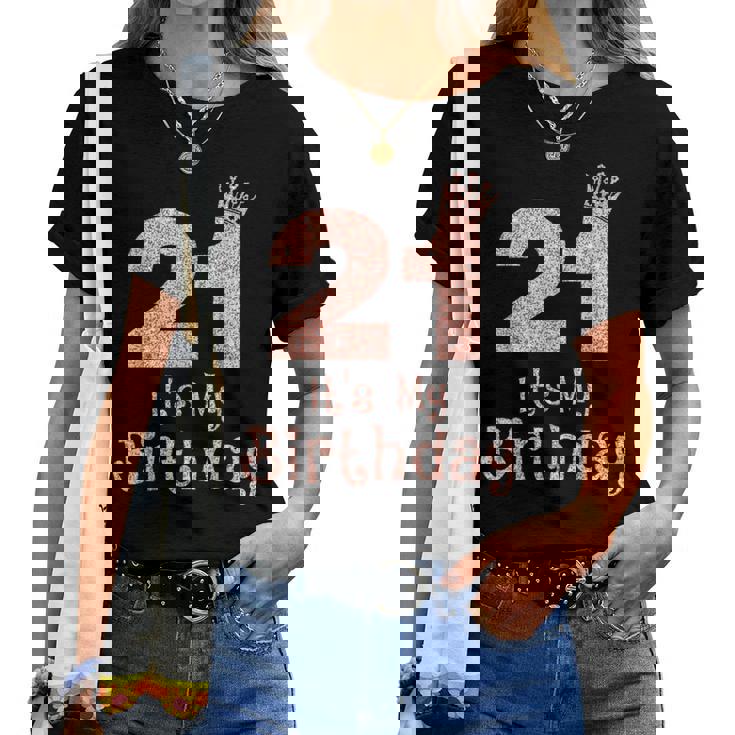 21 It's My Birthday 21歳 Happy 21歳の誕生日 女の子 レディースTシャツ