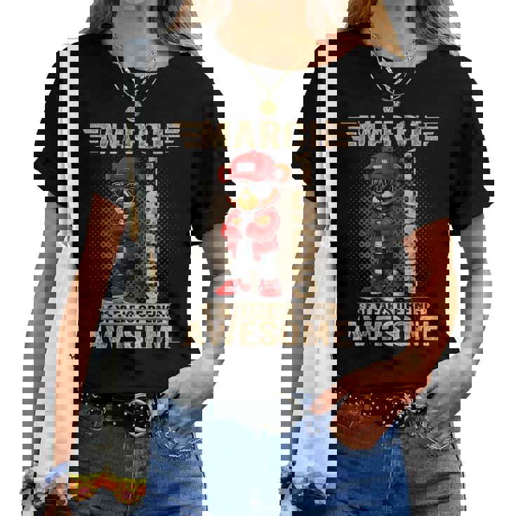 3月 61歳の誕生日 男性 女性 1965年 素晴らしいテディベア レディースTシャツ