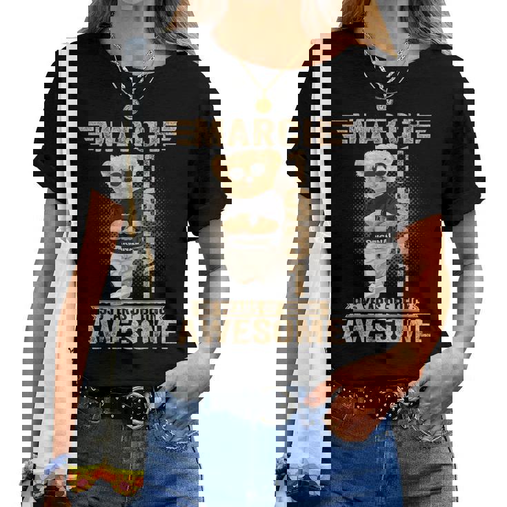 3月95歳の誕生日 男性 女性 1931年 素晴らしいテディベア レディースTシャツ