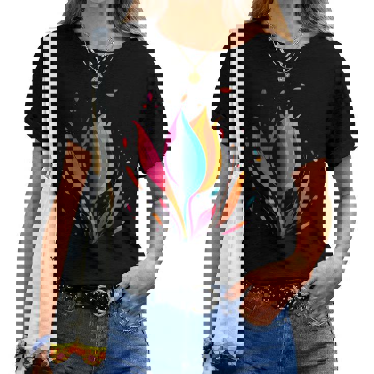 5月 誕生日 チューリップ 花 春 チューリップ 白 花 女の子 レディースTシャツ