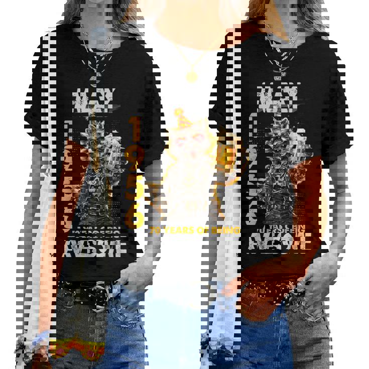 70Th Birthday Raccoon Beer May 1956Intage 70 Years Old レディースTシャツ