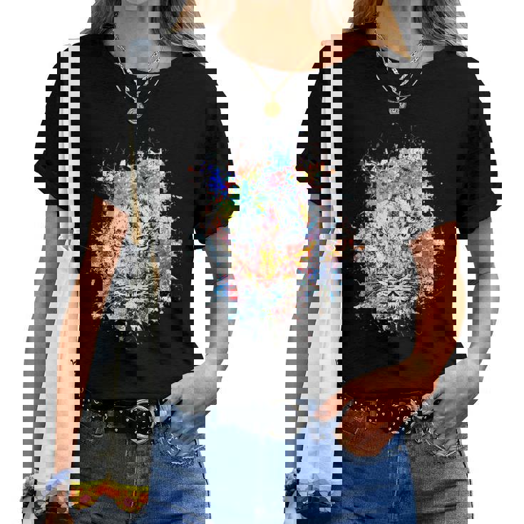 Beelegant 加熱虎 水彩画 面白い虎 レディースTシャツ