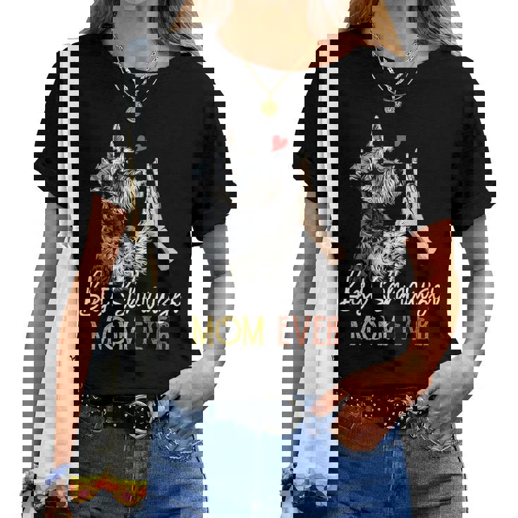 Bestchnauzer Mom Ever Dog Mama 母の日 レディースTシャツ