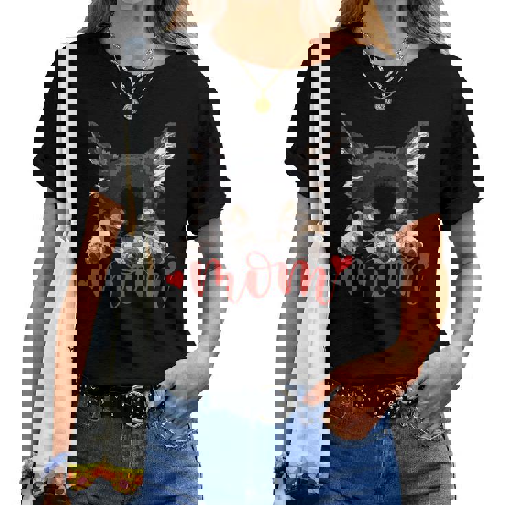 Chihuahua Mom The Dog Mother Chiwawa ブラック&タン チワワ 長袖tシャツ レディースTシャツ