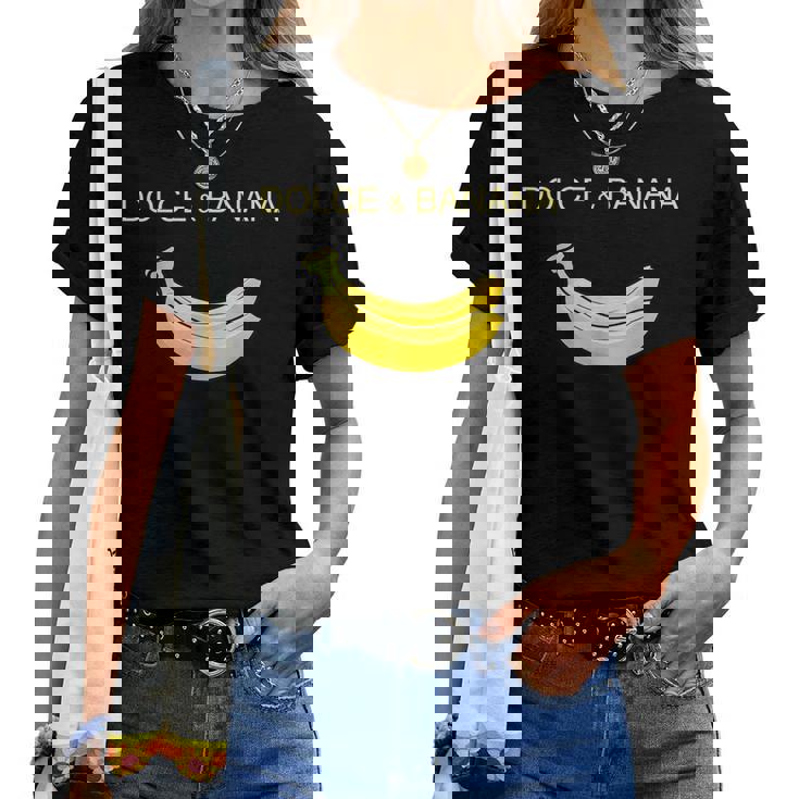 Dolce And Banana ファニーキュートグラフィックデザインバナナtシャツ レディースTシャツ