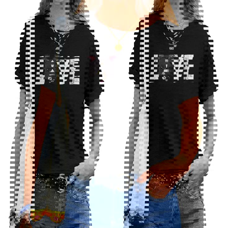 Donna Cane Mamma Cane Papà Proprietario Border Collie Love-R Con Collo A Maglietta da donna