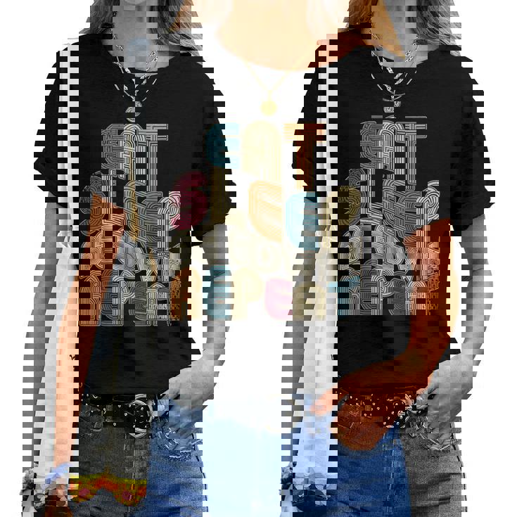 Eatleep Be Edwin Repeat Groovy Retro Edwin レディースTシャツ