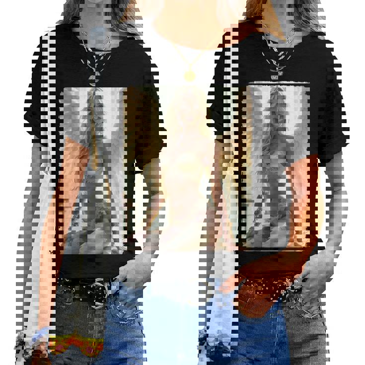 Hot Girl On 男性用 セクシーな天使の座り グランジ 長袖tシャツ レディースTシャツ