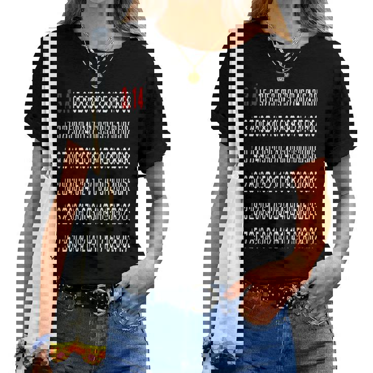 Pialor Exacto Divertido Profesor De Matemáticas 314 Nerd Hombres Es Niños Camiseta de mujer