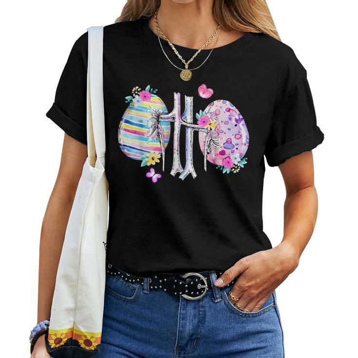 Rein Floral Dialyse Œuf De Pâques Infirmière Technicienne En Dialyse T-shirt femme