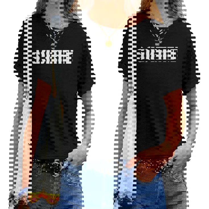 Sicherheit -Ecurity Guard Uniform And German レディースTシャツ