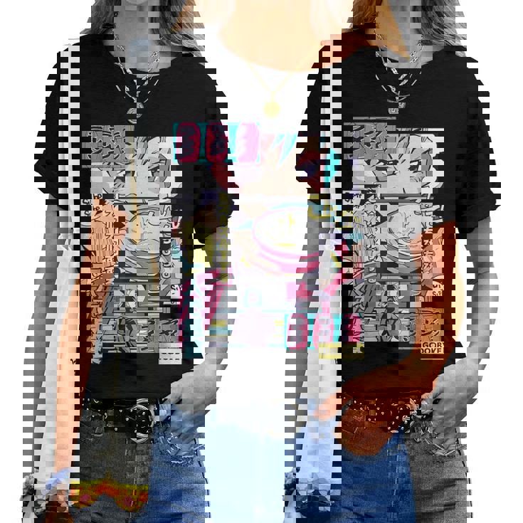 Vaporwave レトロ 90年代 日本アニメ 女の子とラーメン 美学 レディースTシャツ