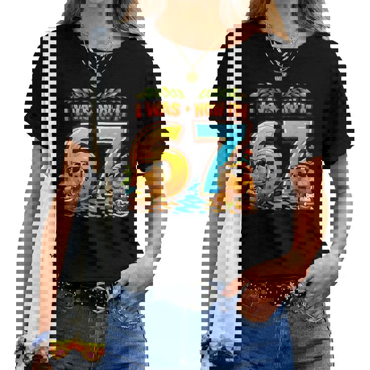 I Was 6 Now I'm 7 Birthday 67 Meme Capybara キッズ 男の子 女の子 レディースTシャツ