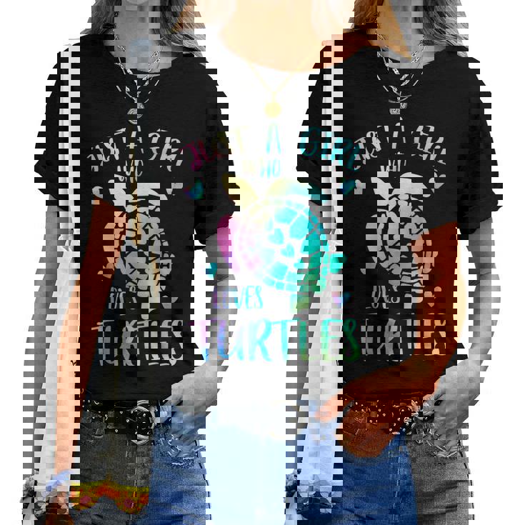 カメが大好きなただの女の子 かわいいパステルカメ レディースTシャツ