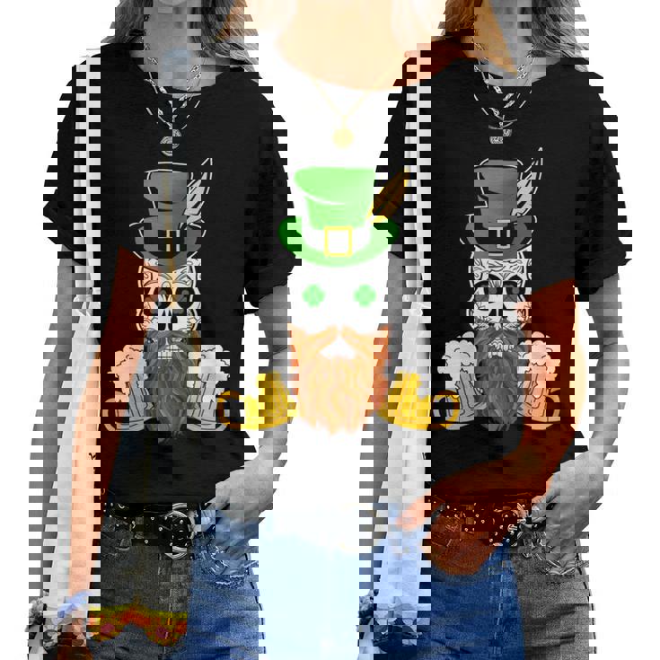 スカル 聖パトリックデー 洋服 ギフト 男性 女性 ビール 長袖tシャツ レディースTシャツ