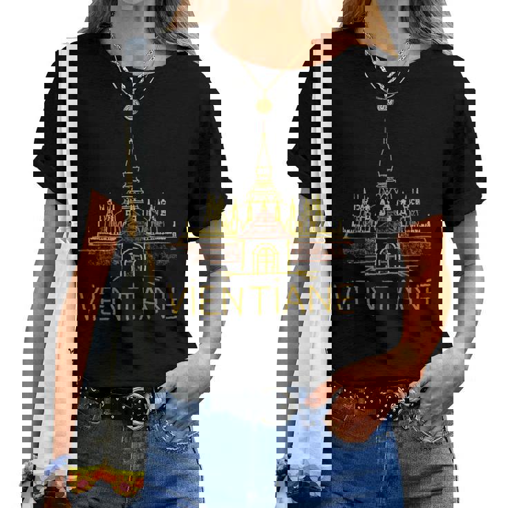 ヴィエンチャンシティ・ラオス お土産ギフト 男性 女性 レディースTシャツ