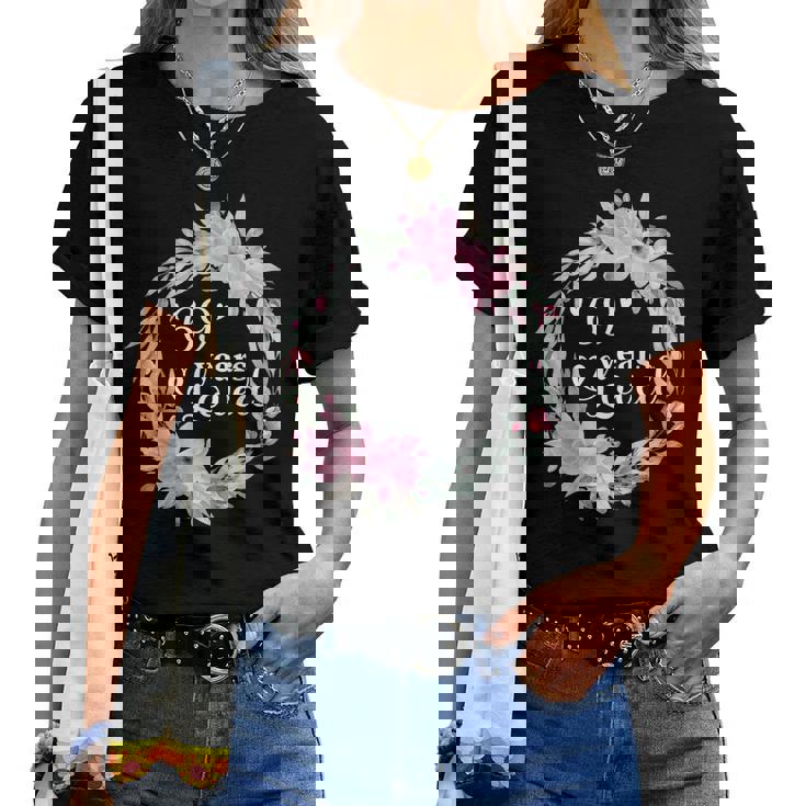 花柄 69歳 誕生日 男性 女性 還暦 レディースTシャツ