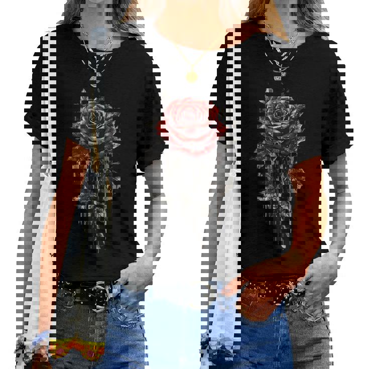 赤薔薇 花 ボタニスト ガーデン ガーデニング 花 バラ レディースTシャツ