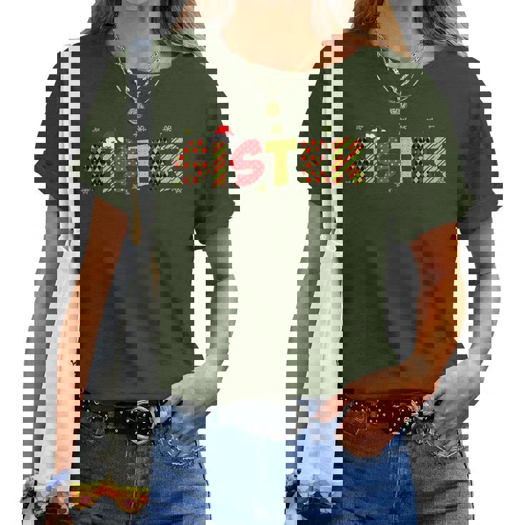 Sister Christmas Matching Christmas Family Party Pajama Women T-shirt