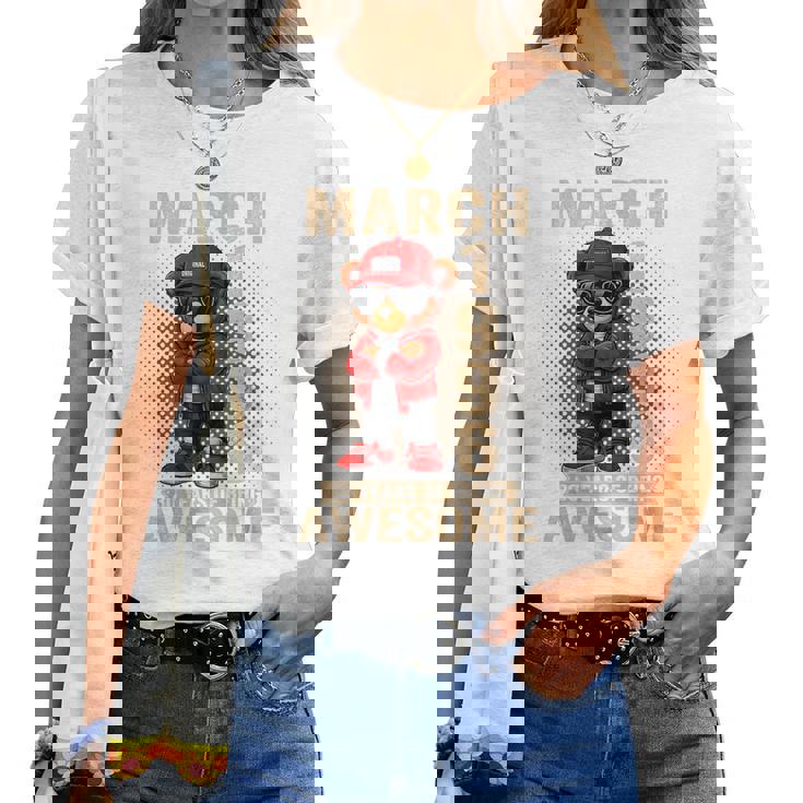 3月30日 誕生日 男性 女性 1996年 素晴らしいテディベア レディースTシャツ