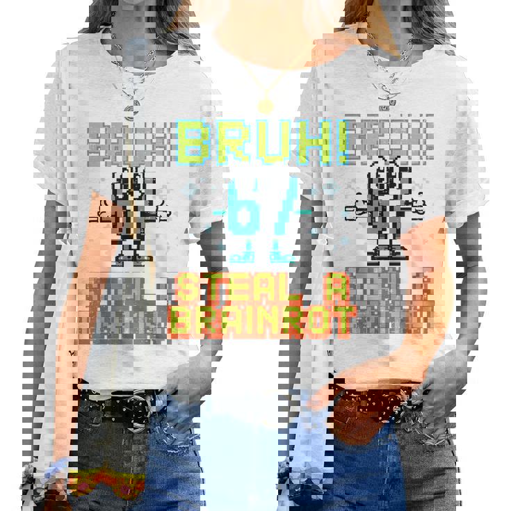 67 Bruhteal A Brainrot Meme 6 7 男の子 女の子 キッズ ユース レディースTシャツ
