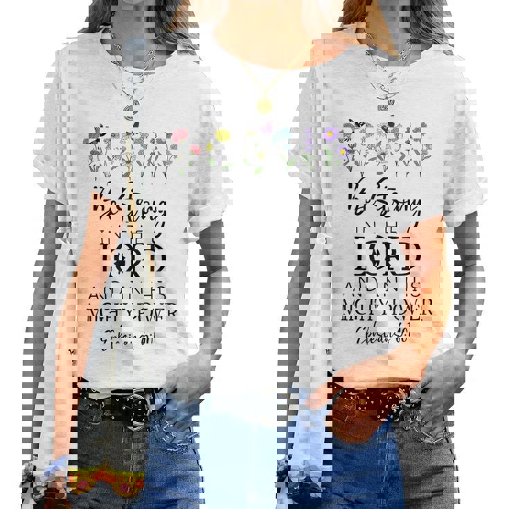 Betrong In The Lord Christian Ephesians 6 レディースTシャツ