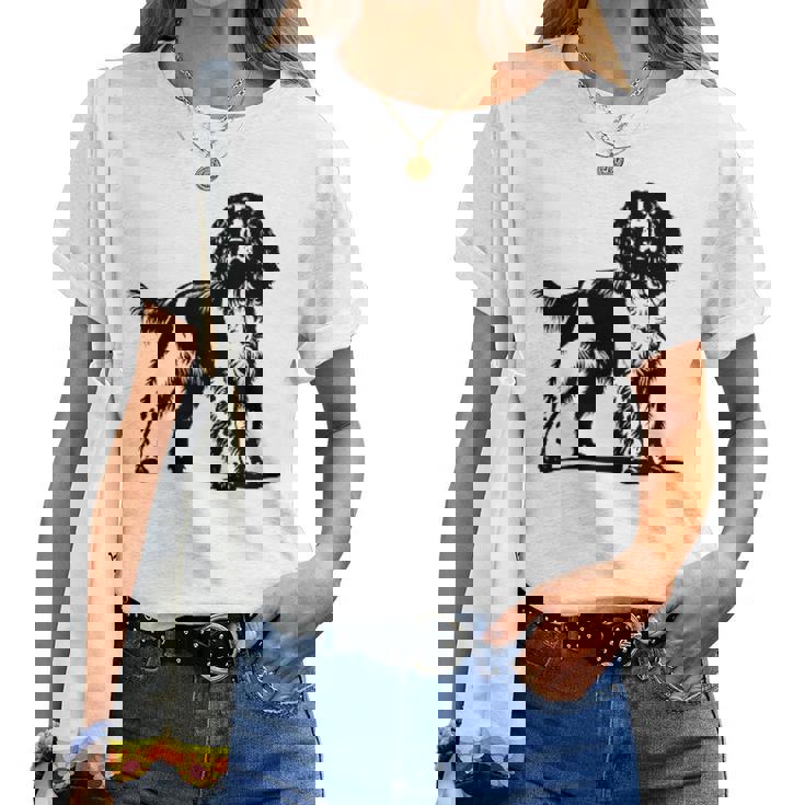 Dog Dad Mom Lover -Pringerpaniel Monocromatico Maglietta da donna