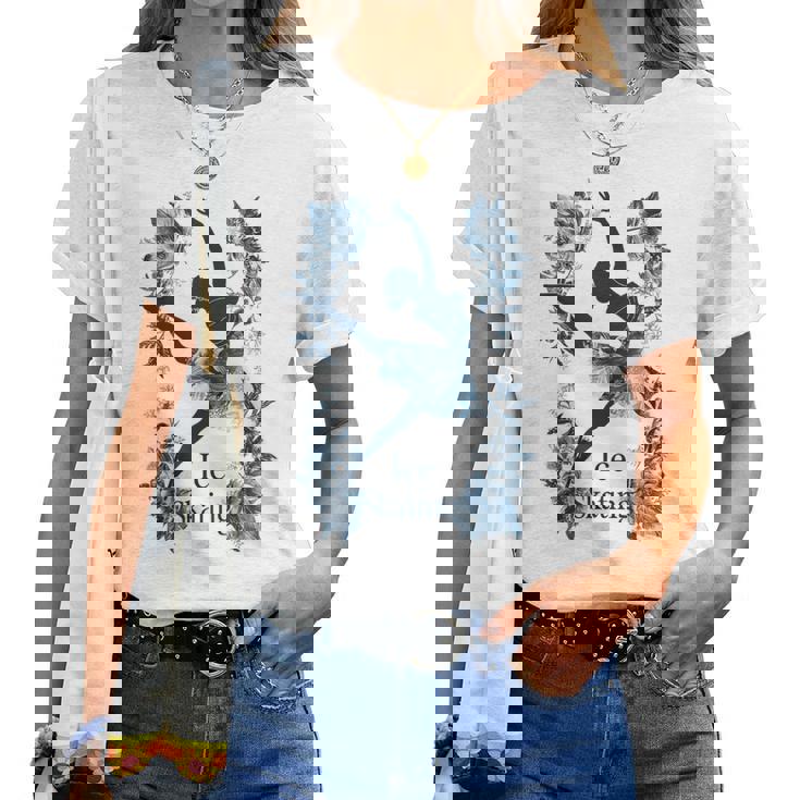 Floral Ice スケーター ダンシング スポーツ フィギュアスケート レディースTシャツ