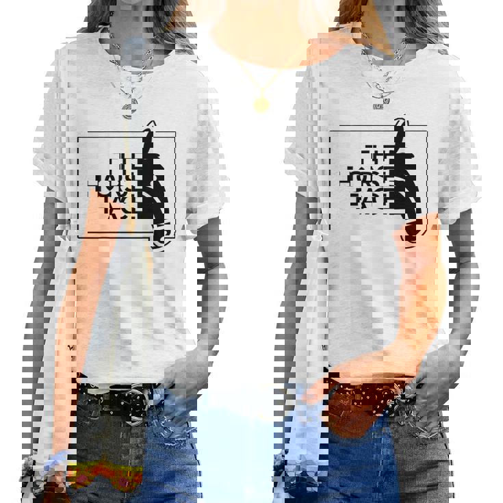 【バックプリント・背中側】ザ・ホース・フェイス The Horse Face 午年 馬 2026 パロディ レディースTシャツ