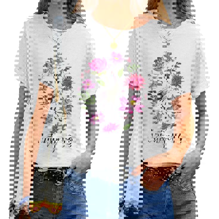 ヴィンテージ 1935年 蓮の花 日本の鶴 鳥 89歳の誕生日 レディースTシャツ