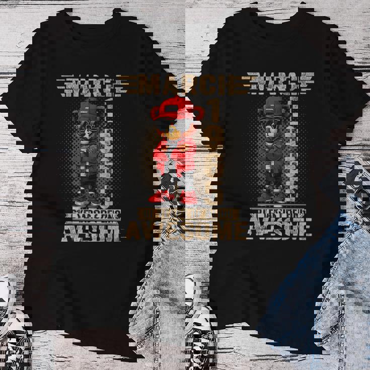 3月 61歳の誕生日 男性 女性 1965年 素晴らしいテディベア レディースTシャツ 面白い贈り物