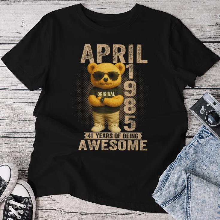 41歳 1985年4月 テディベア 41歳 誕生日 男性 女性 レディースTシャツ 面白い贈り物